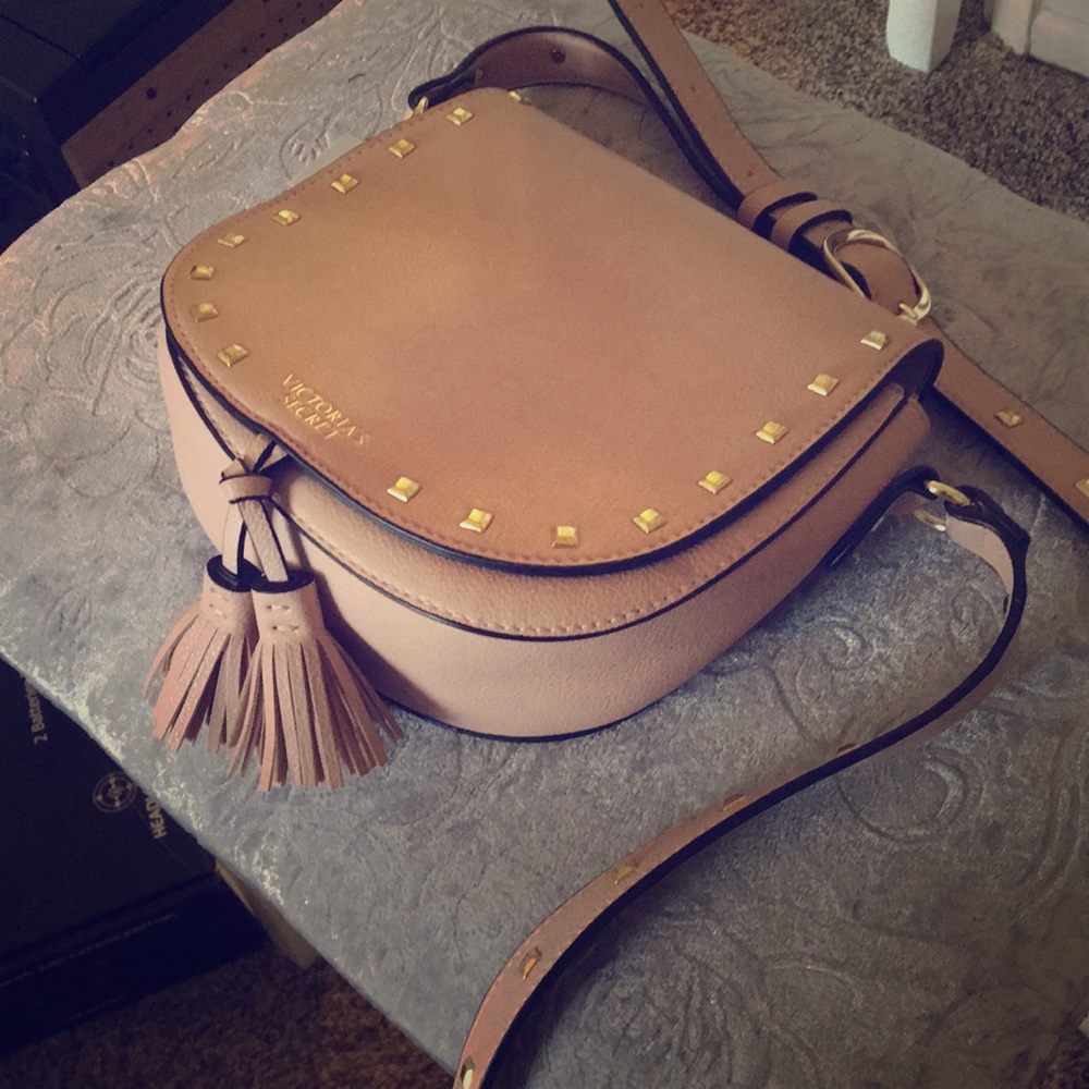 Peach leather victory’s secret purse